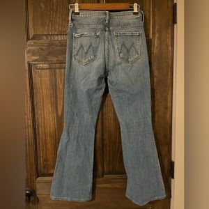 MOTHER JEANS THE WEEKENDER LOVE BOMBS WASH FLARE